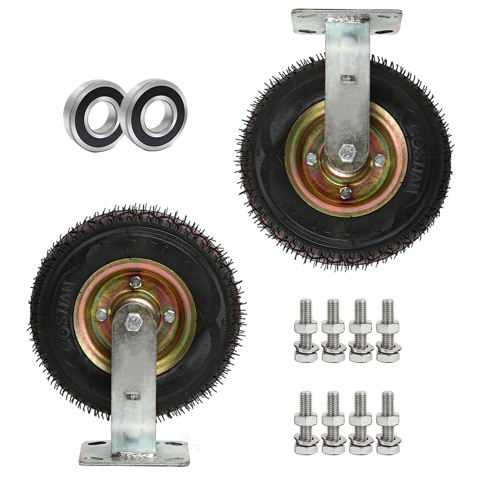 Roulettes pneumatiques anti-vibration pour remplacer les roues bloquées de chariot de transport