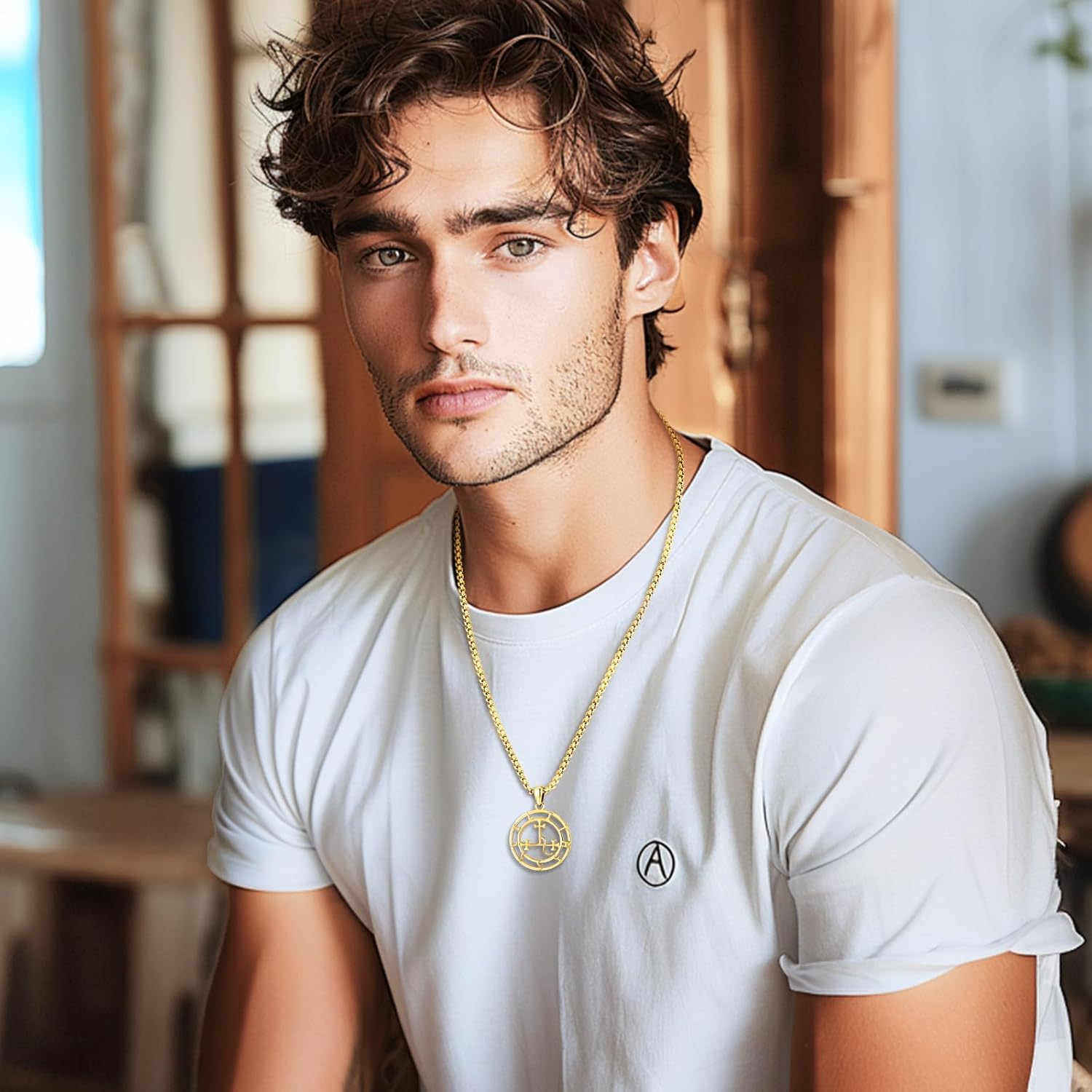 Eusense Lilith Necklace for Women Men Ankh Eye of Horus Necklace 925 Sterling Silver Sigil of Lilith Pendant Lilith Triple Moon Goddess Gold Arrowhead Evil Eye Ankh Cross Pendant Egyptian Jewelry - Image 5