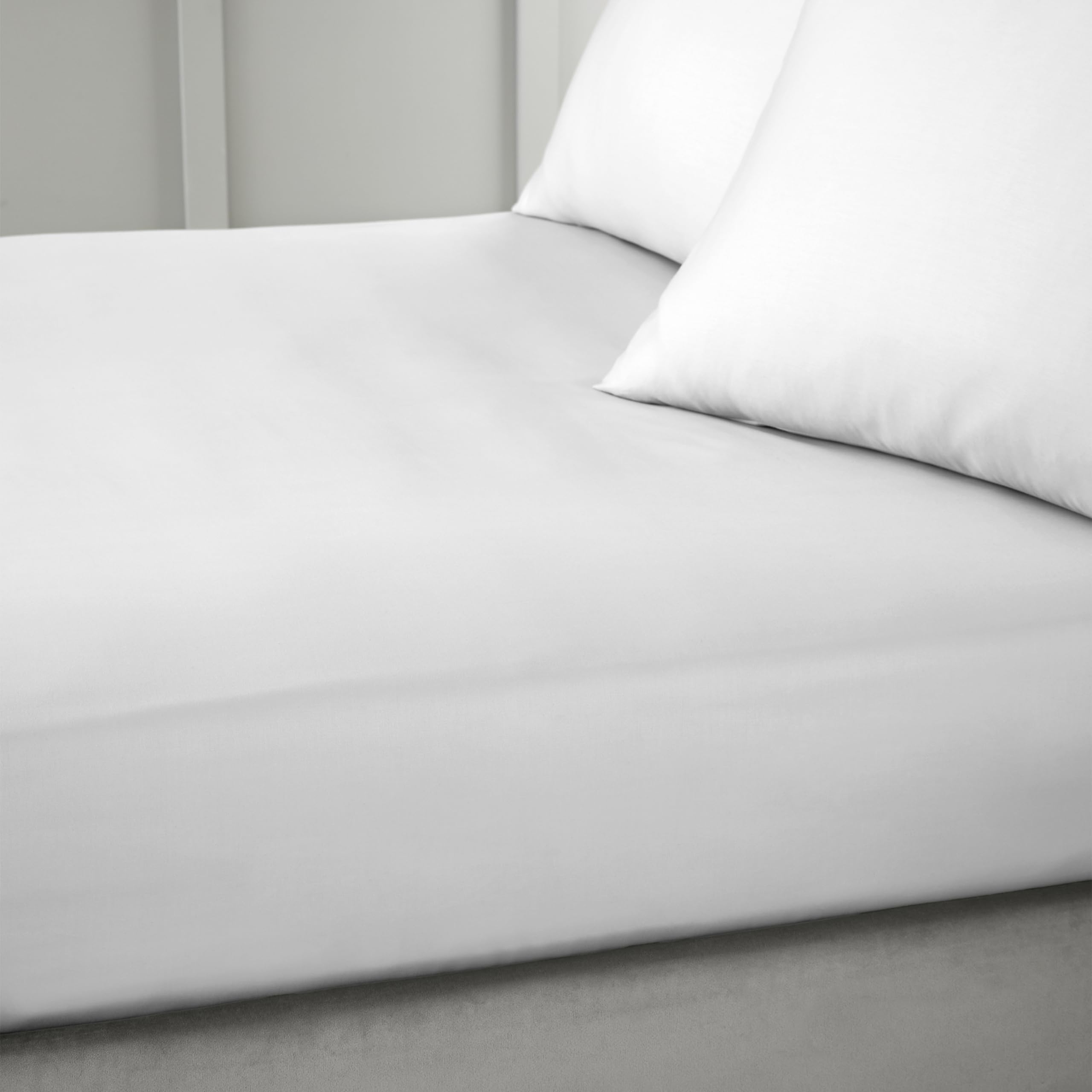 Bianca 400 Thread Count Cotton Sateen Double Fitted Sheet Dove Grey