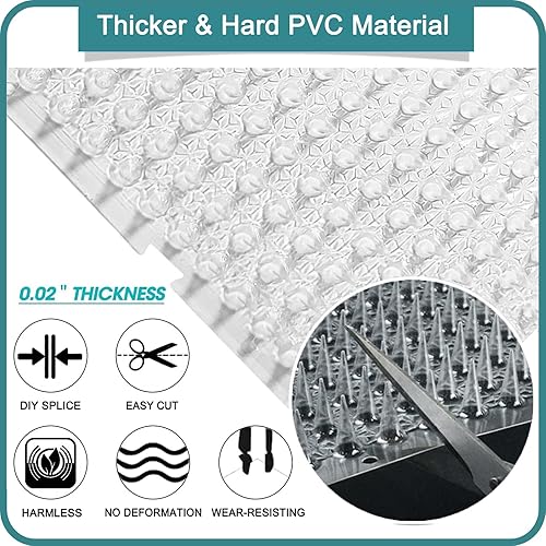 Miniatura 5 de Paquete de 8 alfombrillas disuasorias para gatos para exteriores e interiores, tapetes de entrenamiento disuasorio para mascotas, mantiene alejados