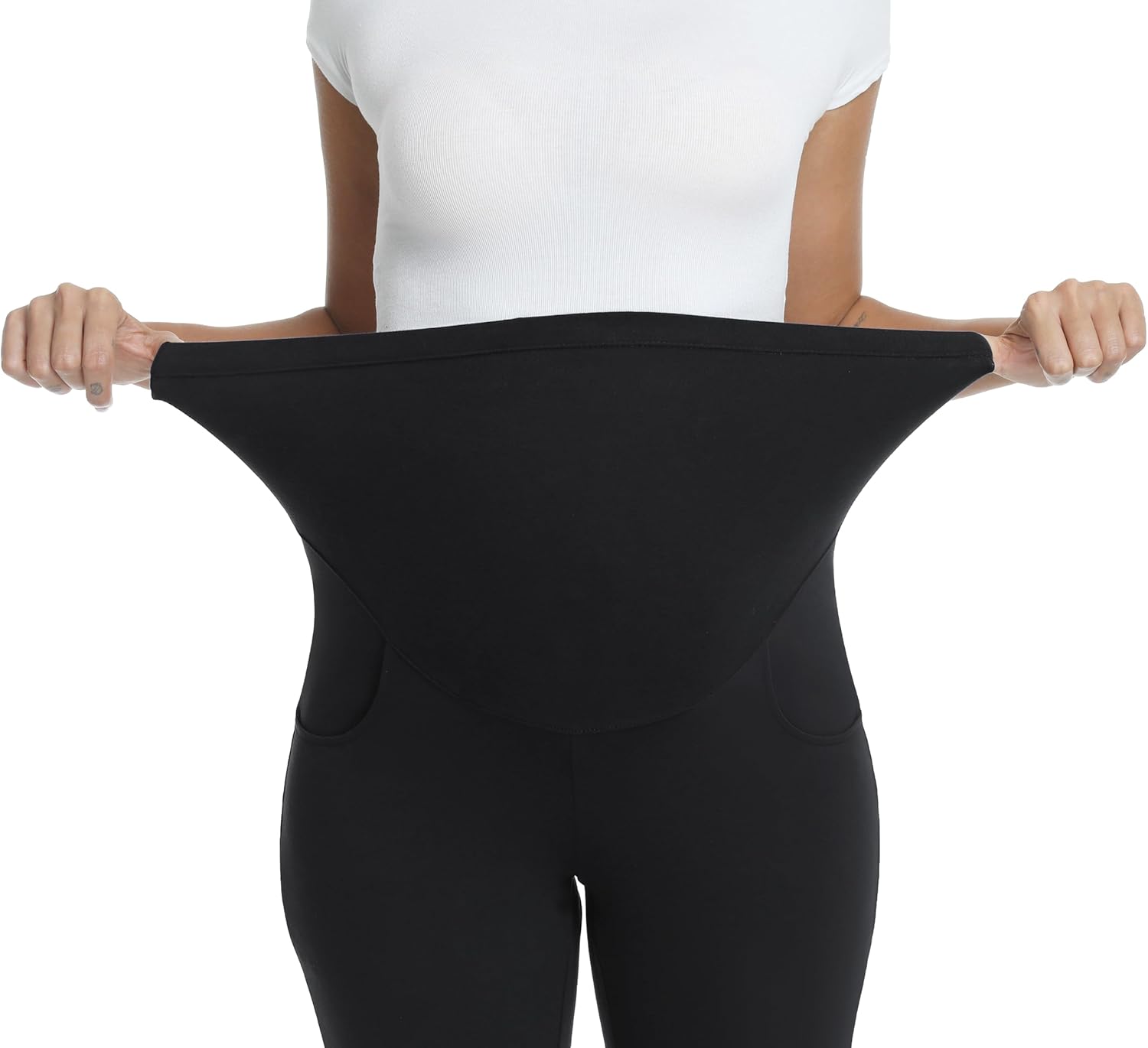 Maternity Pants for Work Over Belly Bootcut Dress Pants Pregnancy Business Casual Trousers with Pockets