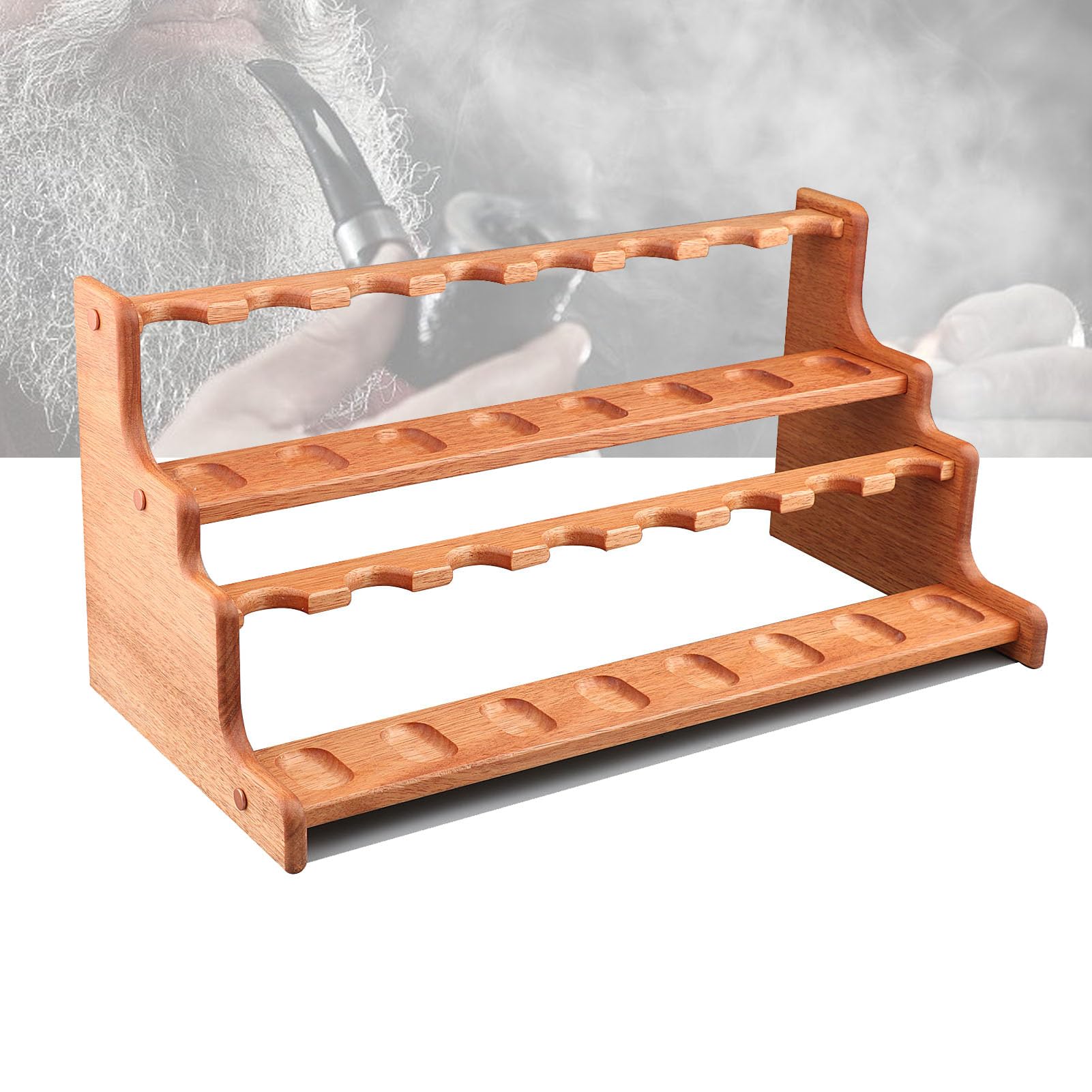 Soporte de madera anticaídas para pipas de tabaco estante portátil