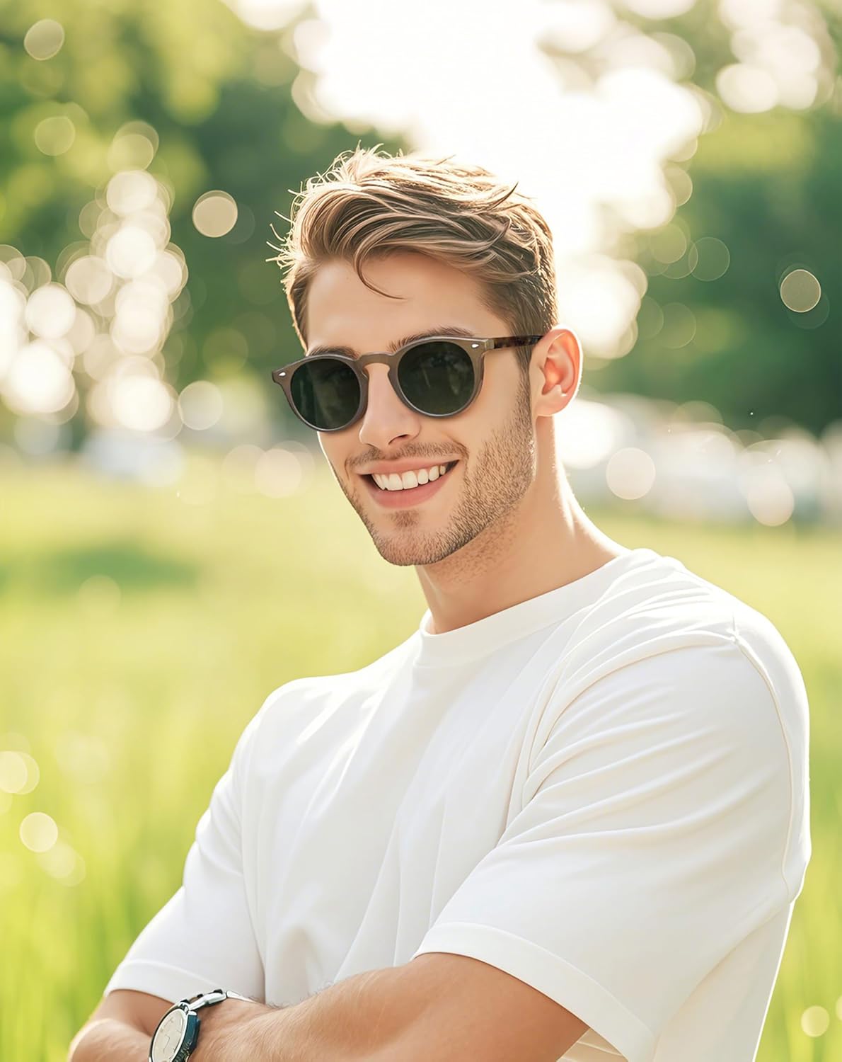 Joopin Acetate Polarized Sunglasses for Women Men Retro Round Square Sun Glasses UV Protection Trendy Shady Rays - Image 2