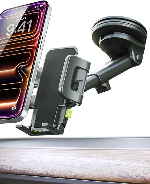 Bracketron Cell Phone Holders for Your Car - TripGrip Extend Phone Holder for Car Dashboard & Windshield, One-Hand Release, 360 Rotation, Suction Cup Car Phone Holder Mount for iPhone Android Samsung