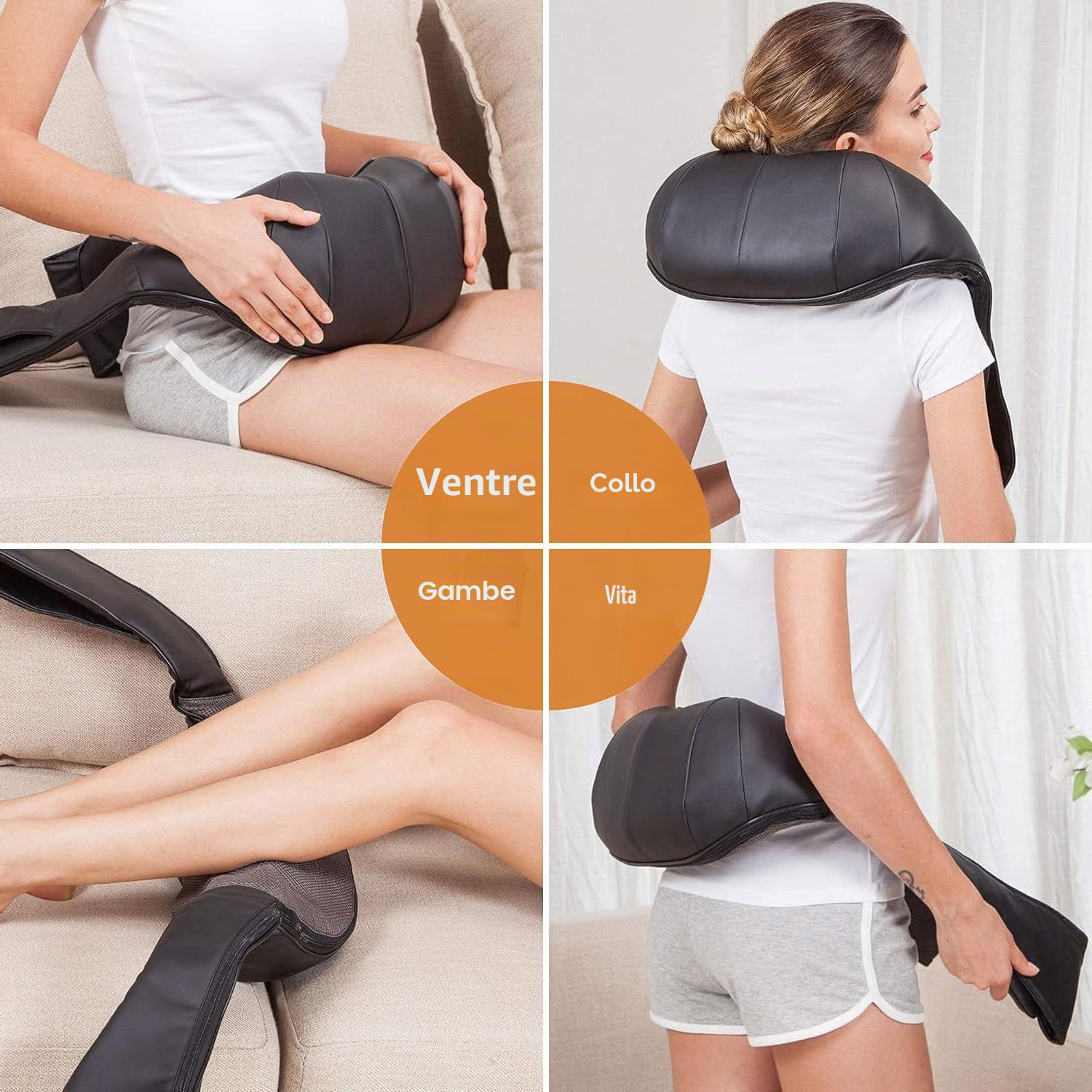 Massaggiatore Cervicale Shiatsu Collo e Massaggiatore Posteriore Con Funzione lenitiva e Calda Massaggio 3D Profondo per Alleviare il Dolore Muscolare a Spalle Adatto per Casa Ufficio Come Regalo