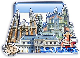 Decorative Magnet for La Plata Argentina Unique Wooden Travel Souvenir to Record Beautiful Memories Fridge Magnet Collection 2286