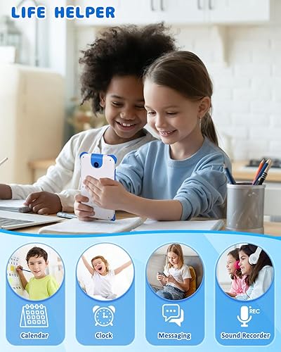 Miniatura 6 de FKATEEN Teléfono inteligente para niños con cámara abatible, regalos de cumpleaños de Navidad para niñas y niños de 3 a 12 años, teléfono móvil para