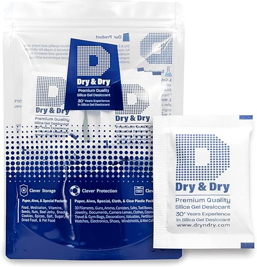 10 Gram [30 Packets] Food Grade Silica Gel Packets, Desiccants