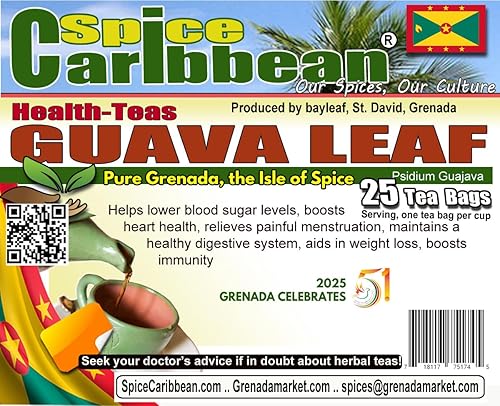 Miniatura 2 de GUAVA LEAF - 25 Bolsas de Té (Té Orgánico de Hojas Sueltas) - Producto de Granada, Caribe