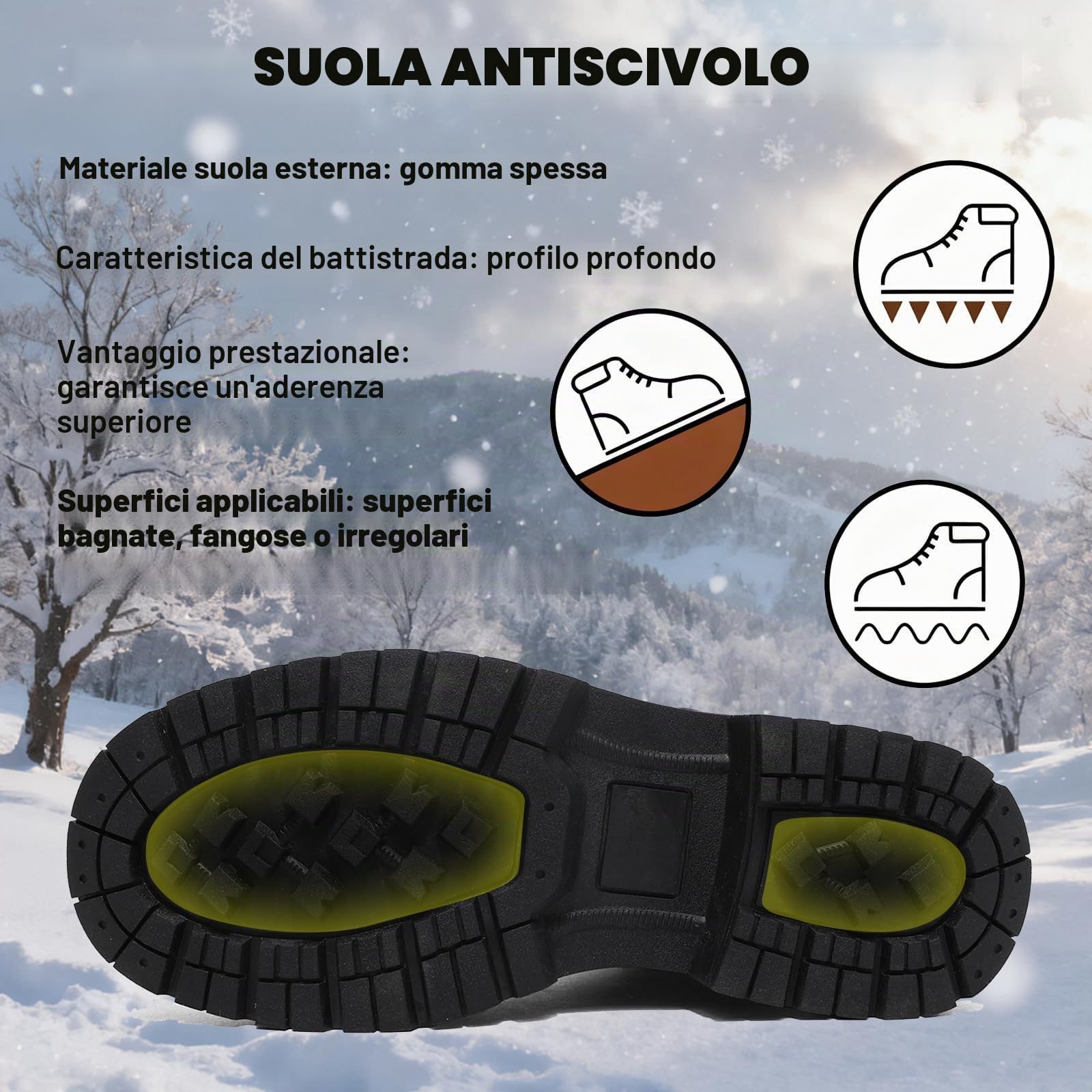 Stivali Donna Inverno Scarpe da Neve Impermeabili Stivaletti Pelliccia Stringate Outdoor Stivali da Trekking Caldi Snow Boots GR.37-42 Grigio-1 40EU
