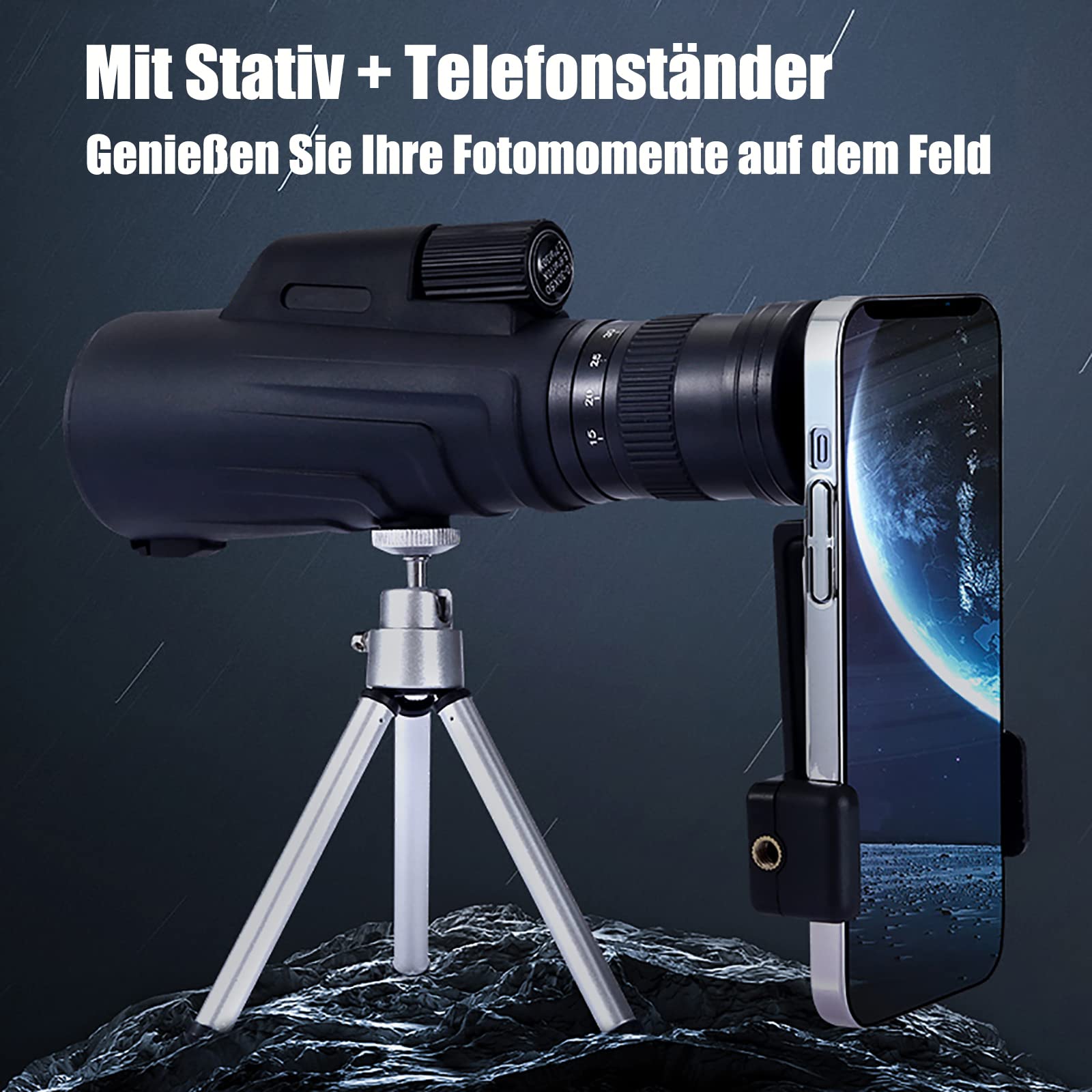 Monoculaire Zoom 10-30x50, Haute Définition Imperméable, pour l