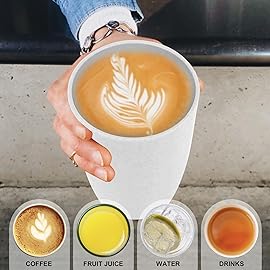 Wrova Wheat Straw Cups 6 Set of 6 Good Alternative to Plastic Reusable Cups 20 oz Unbreakable Drinking Cup Reusable Dishwasher Safe Water Plastic Glasses - White