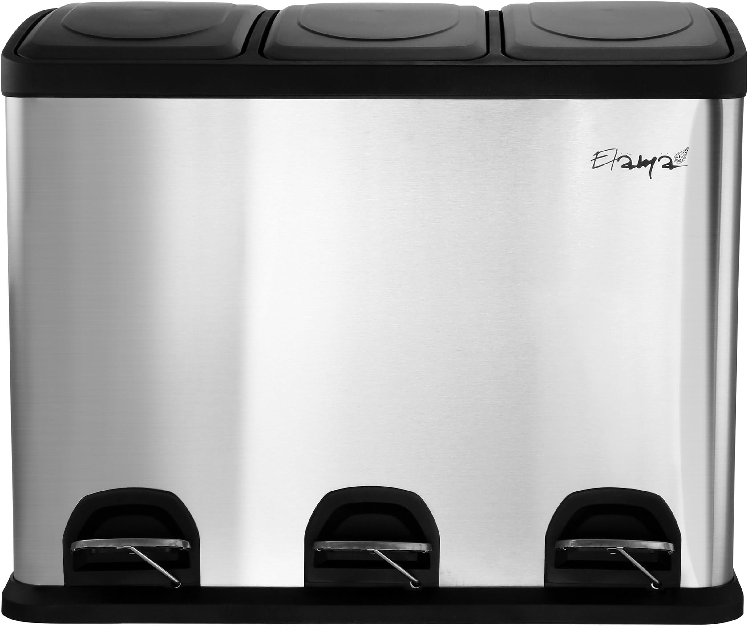 Elama Stainless Steel Trash Can/Recycling Bin (3 x 4 Gallon)
