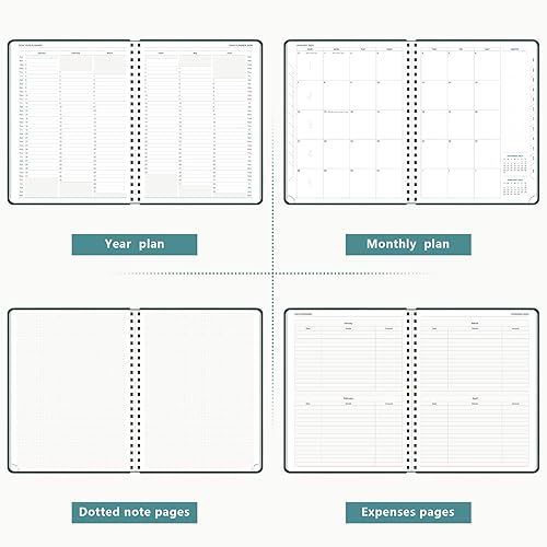 Miniatura 4 de Agenda 2024 de BEZEND, calendario A4 de 8.5 x 11 pulgadas, agenda diaria, semanal y mensual, encuadernada en espiral, papel de 3.53 ozm certificado