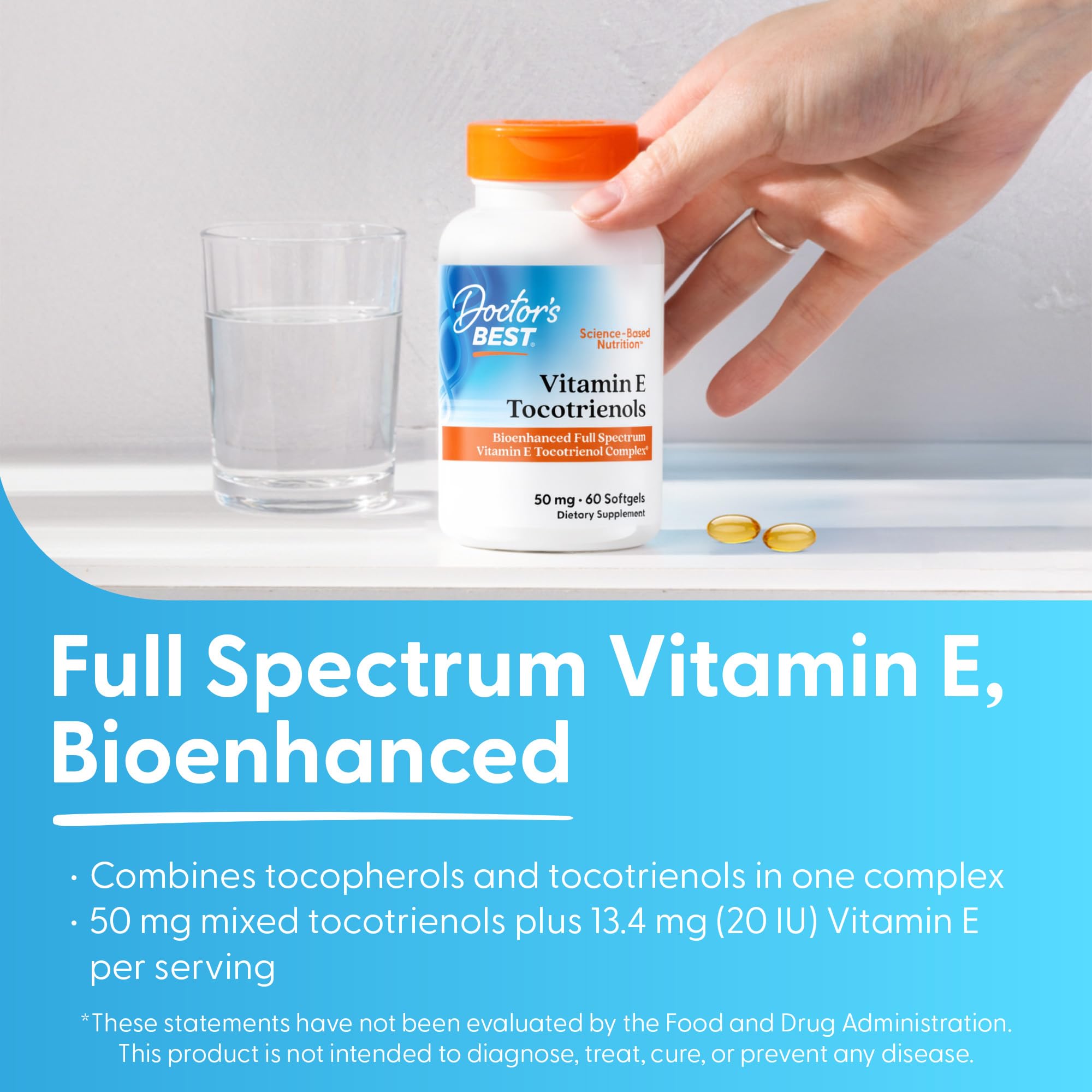 Doctor's Best Vitamin E Tocotrienols Complex Supplement, 60 Softgels — Amazon image 3