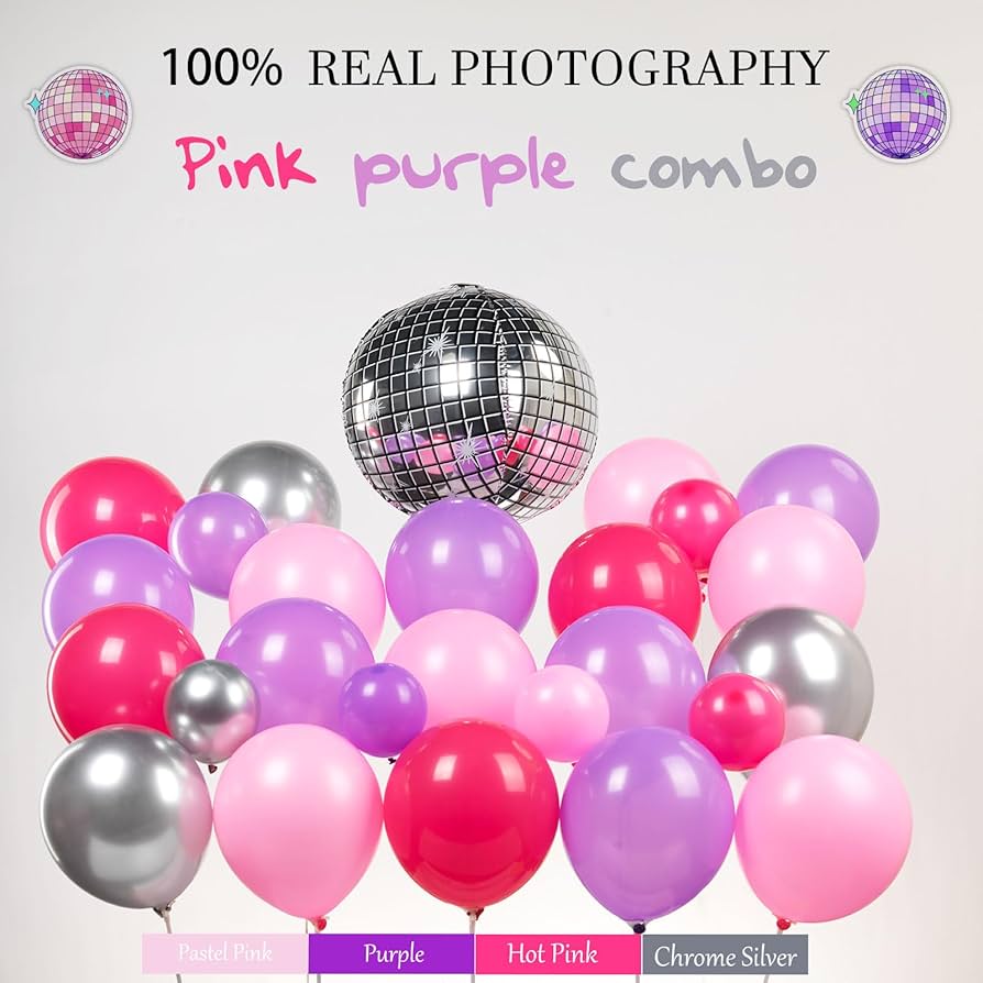 Amazon.com: yeewaka Pink and purple silver Balloon garland