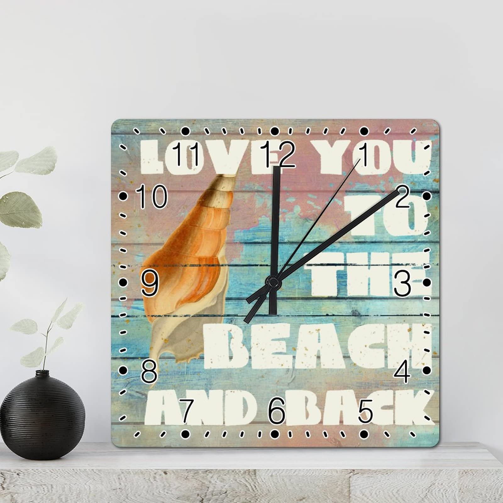 Horloge murale plage sans tic-tac pour une cuisine bord de mer