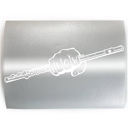 BLOW Flute - PICK COLOR & SIZE - Marching Player Vinyl Decal Sticker A