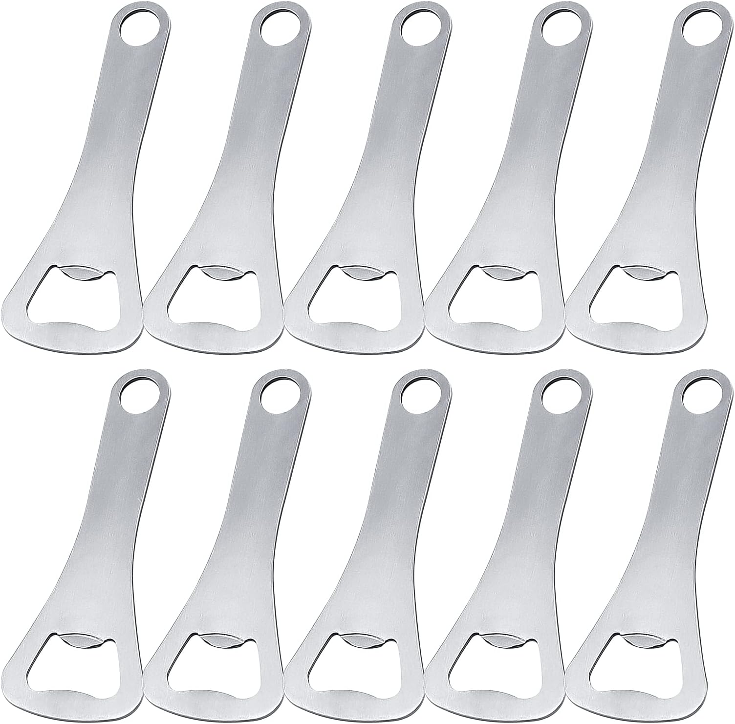KONAMO Bottle Openers Pack 10Pcs Crown Bottle Opener Bulk Beer Bottle Opener for Home Pub Outdoor Bartender Bottle Openers,Men DIY Gifts, Silver
