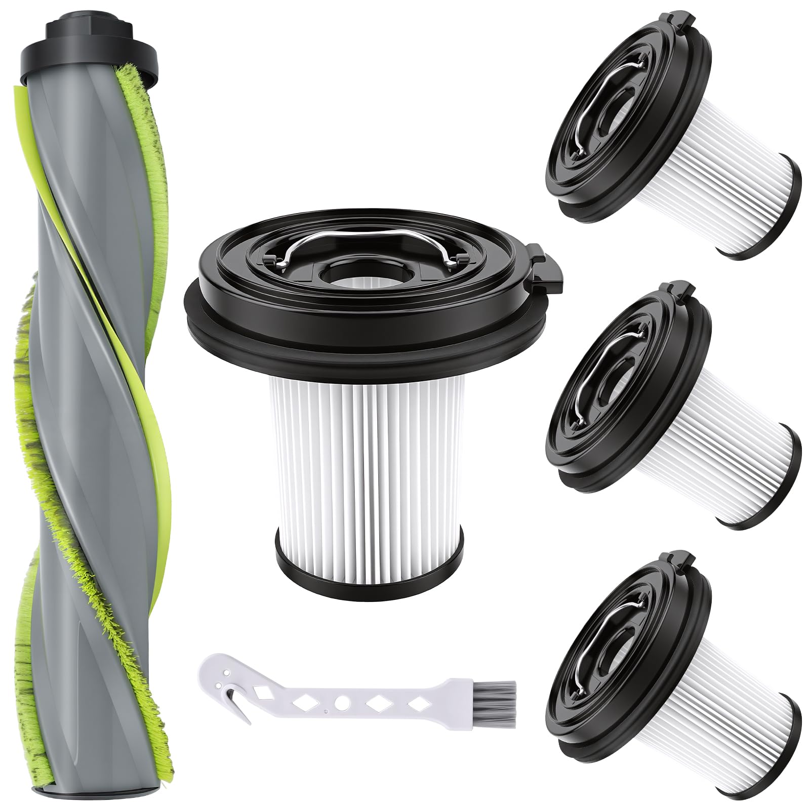 Parti di ricambio compatibili per Bissell CleanView XR Pet 200W / CleanView XR Pet 300w, 1 rotolo di spazzole, 4 filtri
