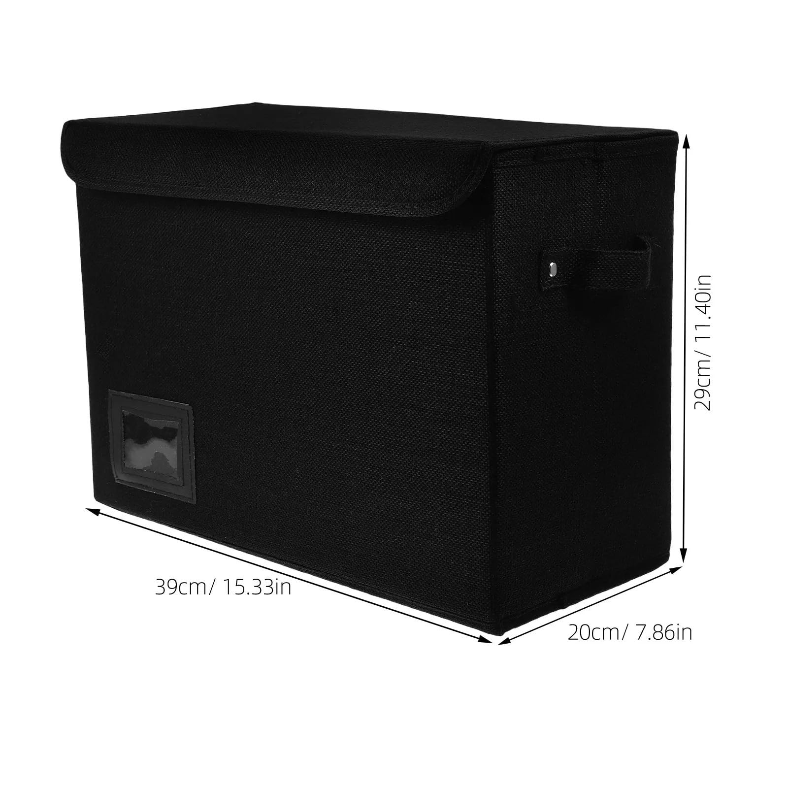 Scatola Pieghevole for Fumetti In Lino | Con maniglia Flip Cover Slot for scheda for libri Vestiti Cosmetici Home Office School Organizer