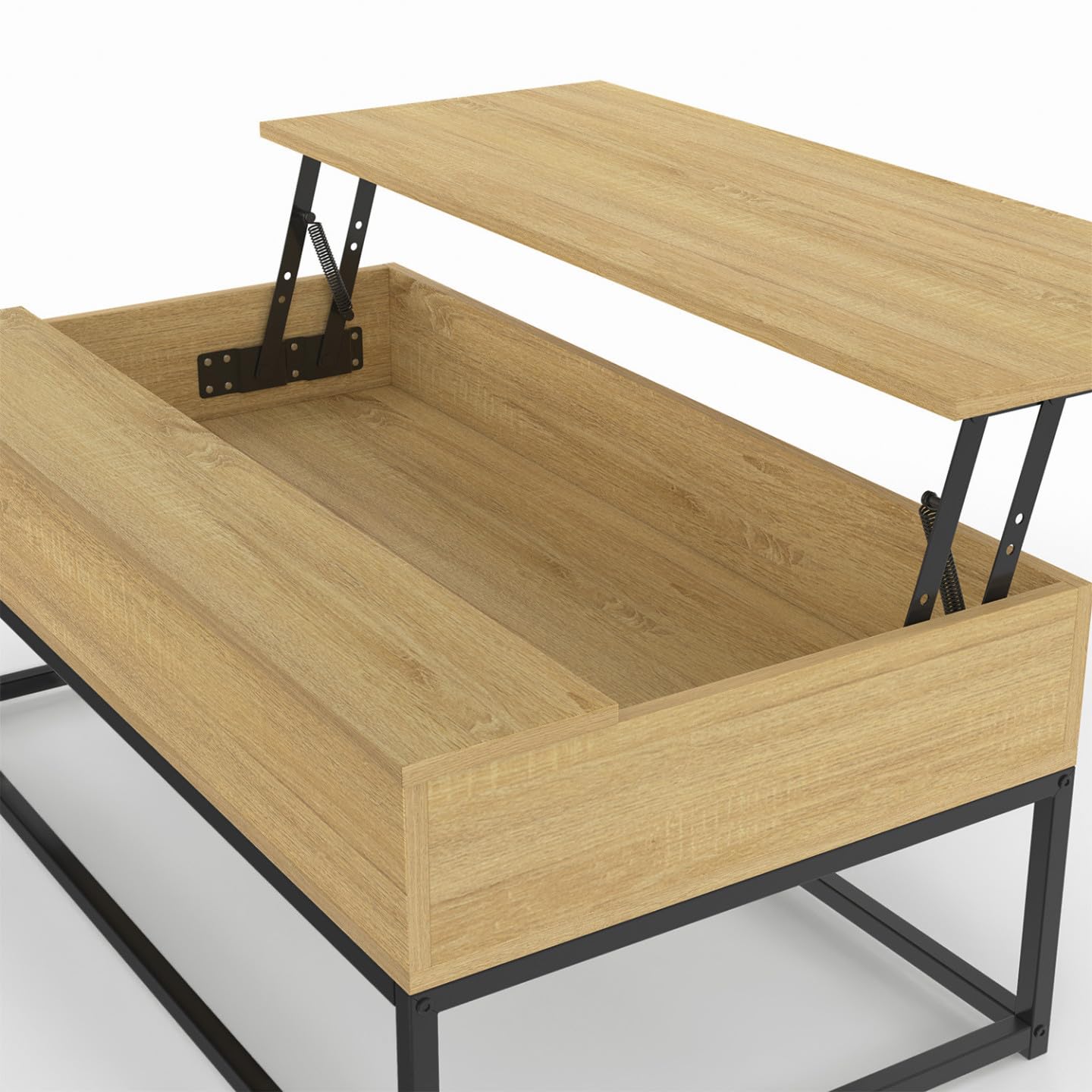 IDMarket - Tavolino DETROIT con piano sollevabile, design industriale
