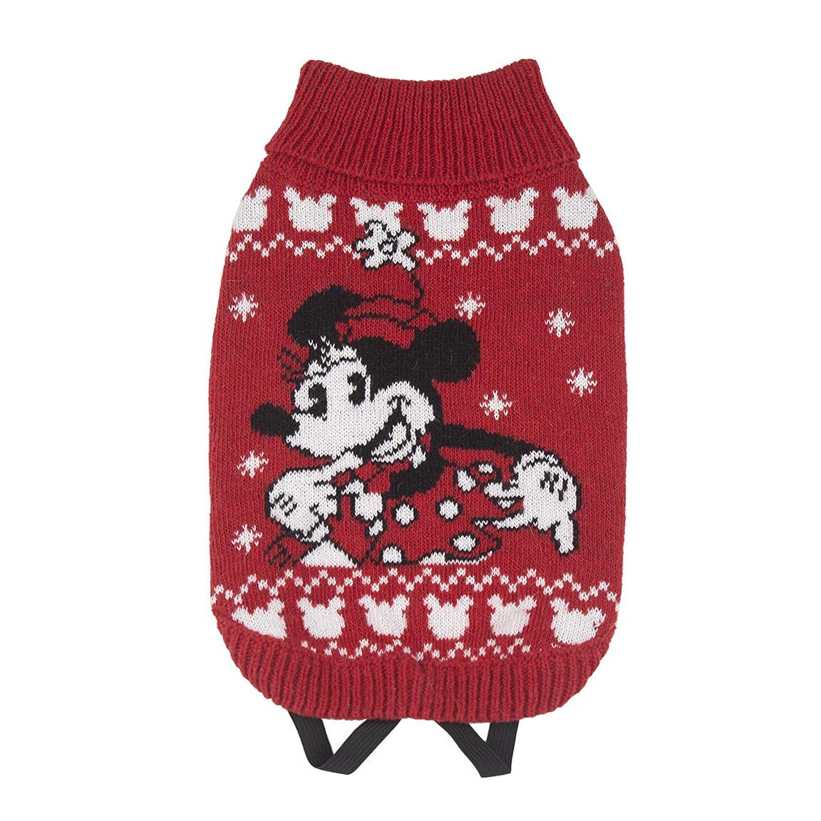 Cerdá - ForFanPets | Minnie Mouse Dog Sweater with Woven Christmas Design - Official Disney Licensed