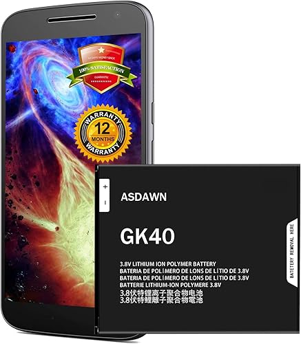 ASDAWN Batería de repuesto GK40 para Motorola, Moto G4 Play Battery SNN5976A para Motorola E3, E4, G4 Play, G5, XT1601, XT1603, XT1607 XT1609, disponible en Yaxa Peru