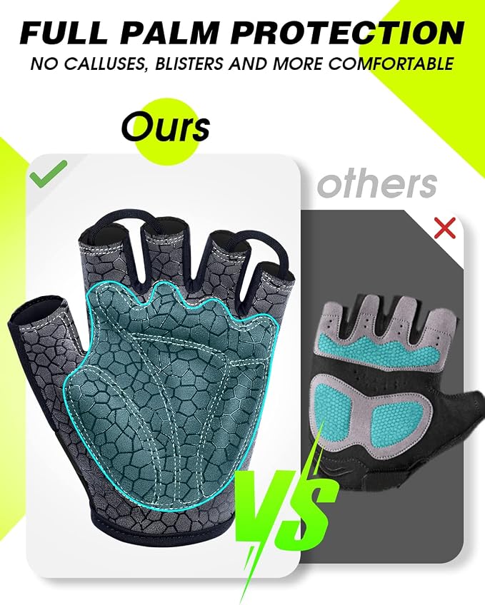 Guantes de ciclismo Tanluhu con dedos medio, unisex miniatura 2