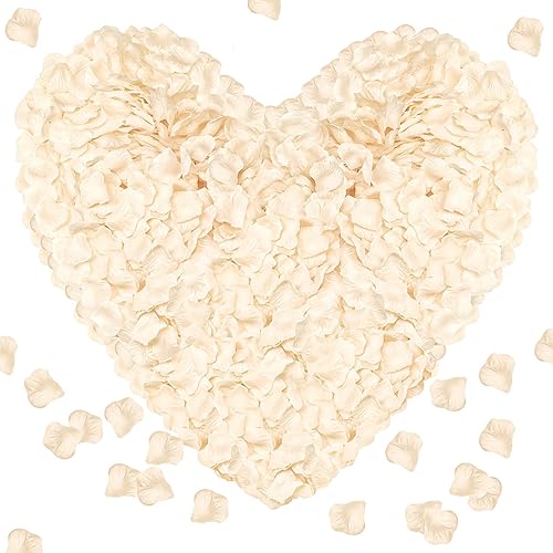 Vista 47 de 1000 pétalos de rosa artificiales, pétalos de rosa falsos para noches románticas, bodas, propuestas de decoración de flores de aniversario