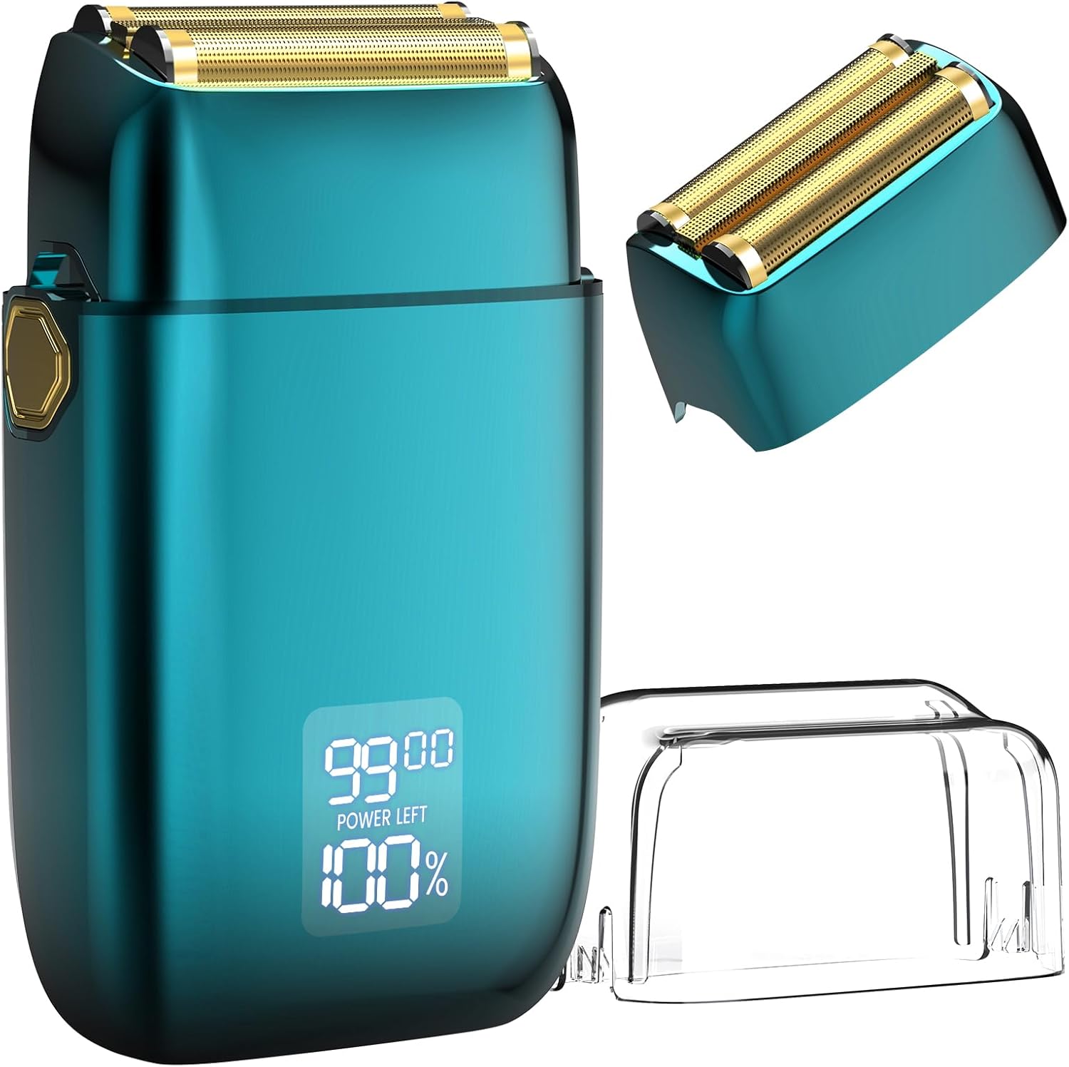 Electric Razor for Men Face, Bazivve Electric Shavers for Men, Foil Shaver with 3 Adjustable Speeds, Rechargeable Waterproof Close Shave Trimmer with LED Display for Face/Beard/Head Shavers (Blue)