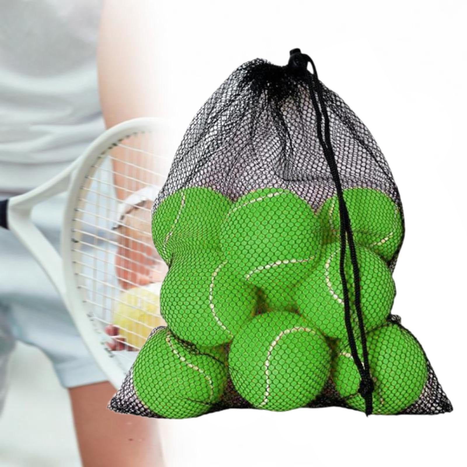 12 Pelotas Tennis Pelotas Práctica Entrenamiento Juego Resistente Material Goma Felt con Bolsa Uso Portátil Adecuado para Niños Adultos Ejercicio Al a, Verde