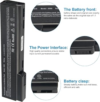 TREE.NB 8560 Battery for HP EliteBook 8460W 8460P 8470P 8560P; HP ProBook 6360B 6460B 6465B 6470B 6560B 6565B 6570B Notebook, P/N CC06 628666-001 630919-421 HSTNN-OB2G