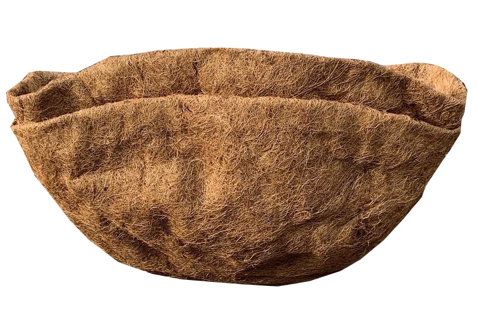 Selections Preformed Half Round Coco Liner for Garden Wall Basket Hayrack Planter (60cm / 24 Inch) - Pack of 2