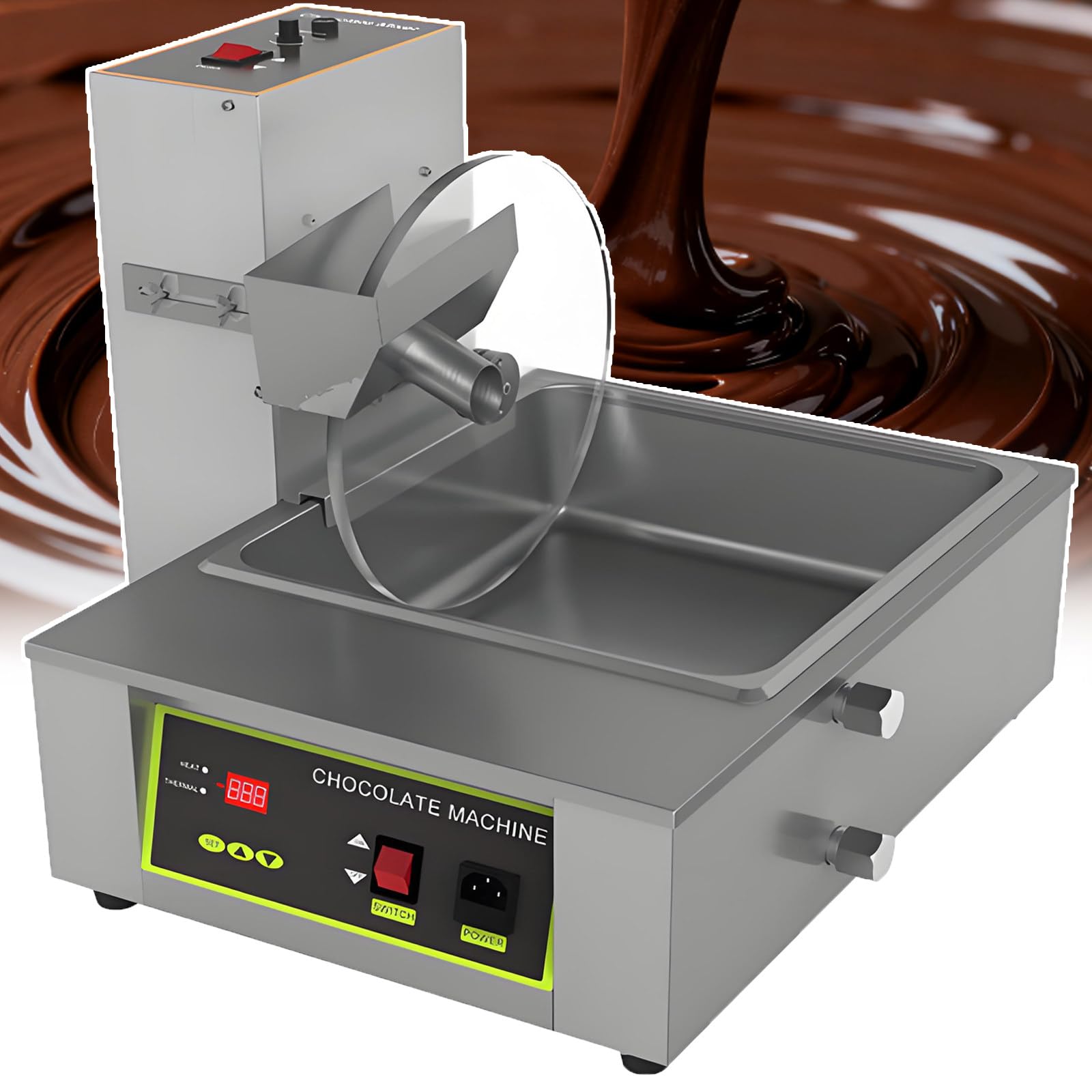 Machine de trempe de chocolat avec double contrôle avancé et mélange automatique – Four de fusion pour une préparation et un mélange parfaits du chocolat, idéal pour les professionnels de la cuisine