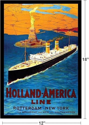 Miniatura 5 de Holland America Cruise Line Vintage Ilustración Viajes Art Deco Vintage French Wall Art Nouveau 1920 Publicidad francesa Póster Vintage Impresiones