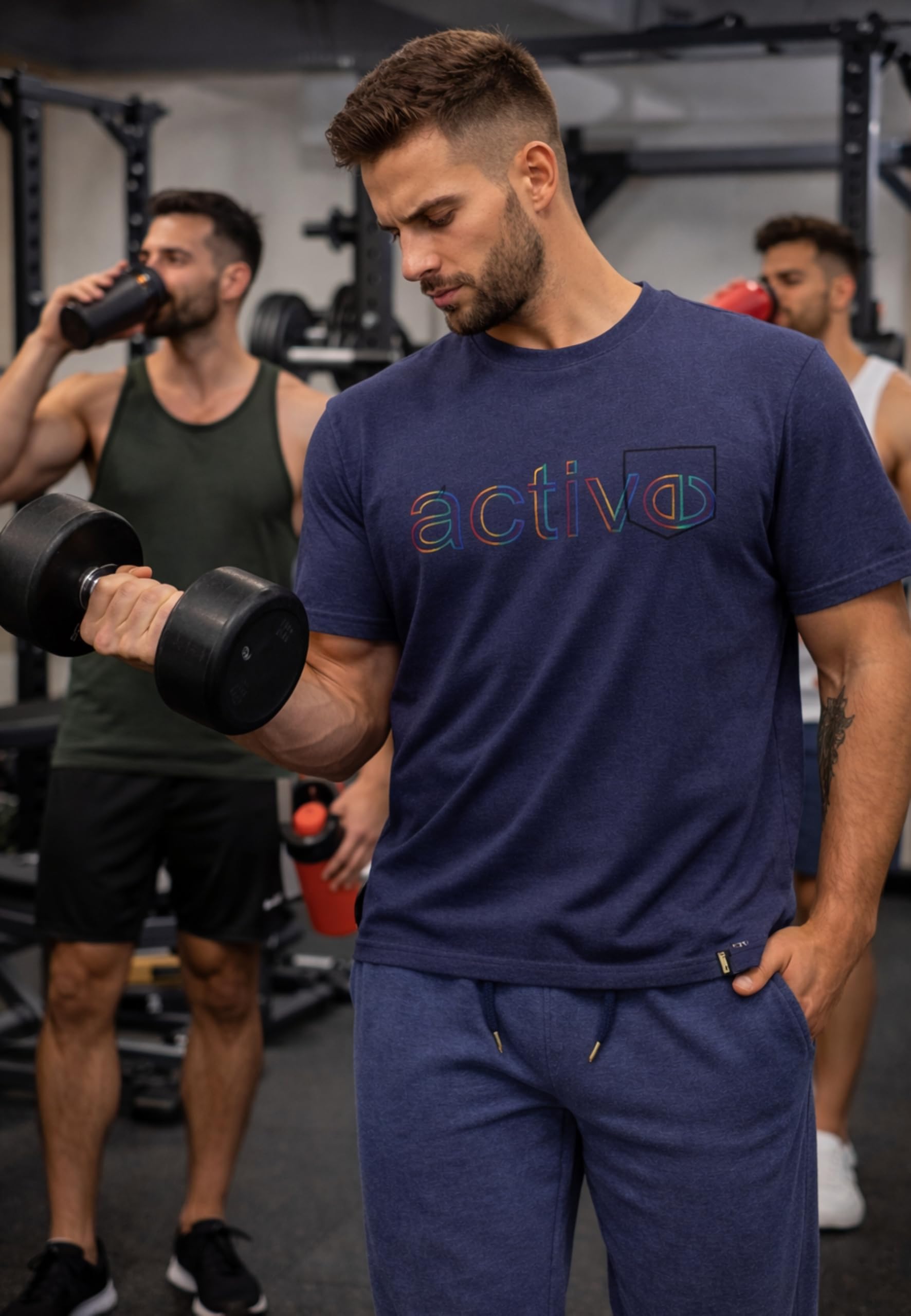 Intimitaly IRGE BE ACTIVE - Tuta Uomo Sportiva, Maglia in Cotone e Pantalone in French Terry, Regular Fit, per Palestra e Tempo Libero