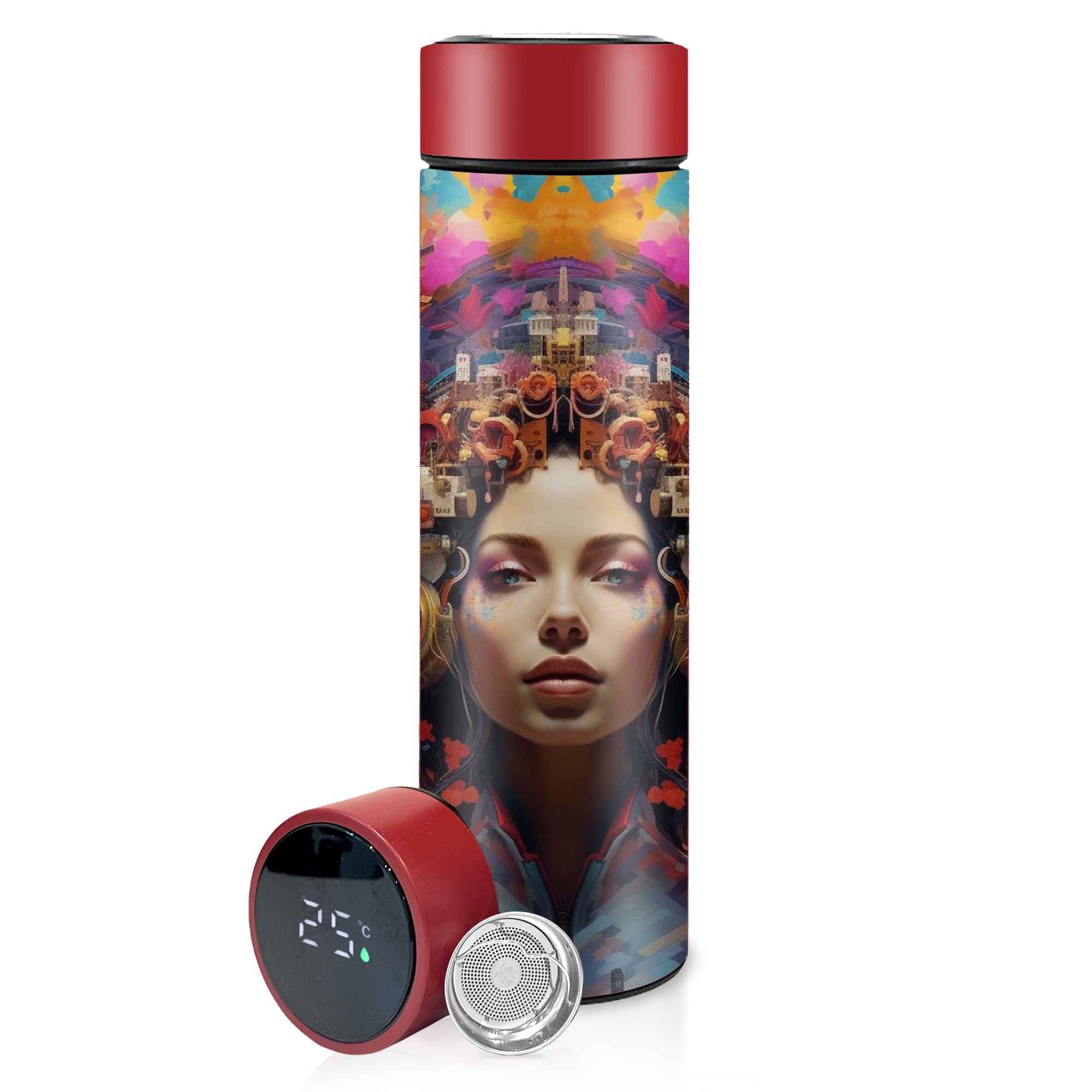 Reusable Coffee Cup | Thermal Insulated Stainless Steel Travel Mug with Lid | Double Walled - Great for Hot & Cold Drinks | His & Hers Premium Eco-Friendly Gift (Knoledge, 18oz)