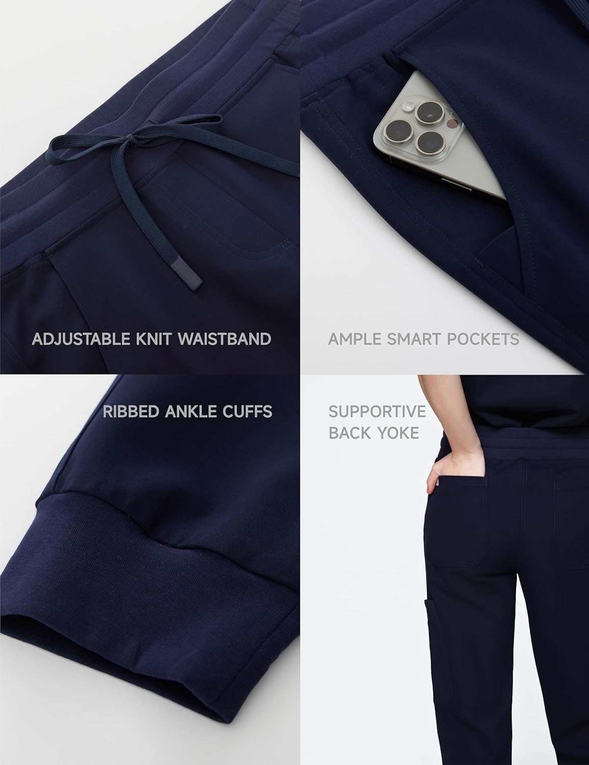 Acadia Cecily Cargo Jogger Scrub Pants for Women - Classic Fit, 8 Pockets, High Performance, Versatile Design