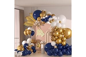 Navy and Gold 136PCS Balloon Garland Arch Kit for Valentine's Day and Birthday Parties