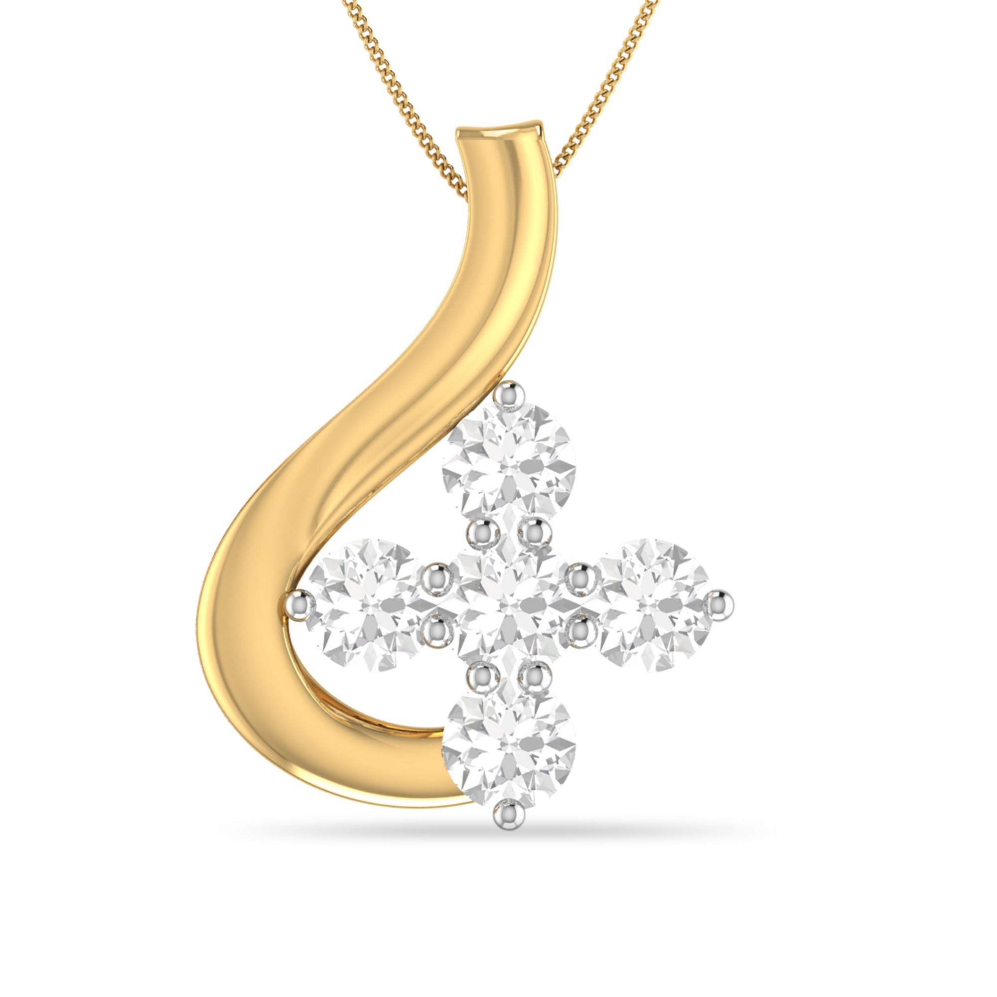 pc jeweller Yellow Gold and Diamond Pendant for Women-picture-30