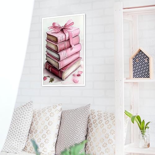 Miniatura 4 de Libros de lazo rosa de moda, arte de pared, bonito libro femenino, cinta de lazo, pósteres de lona de coqueta, impresiones estéticas para habitación