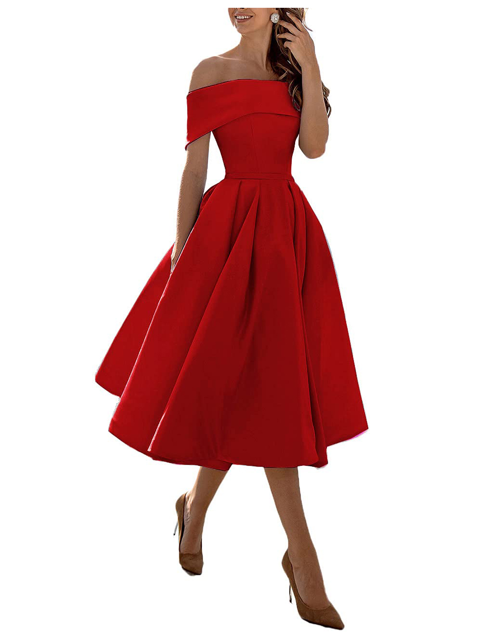 mid length graduation dresses Off-Shoulder Short Graduation Dress with Long Sleeves Black / Small