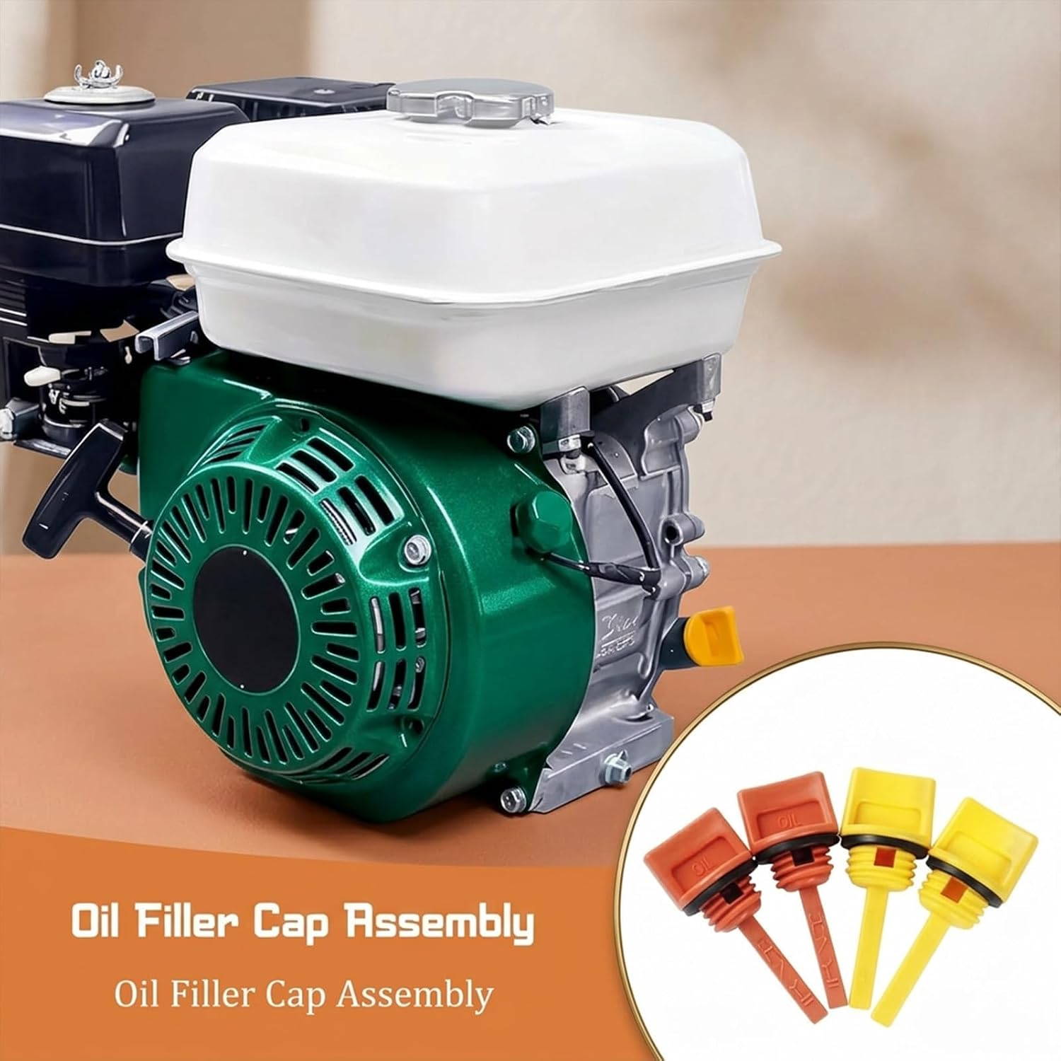 4 Pcs Oil Filler Cap Assembly (M18*2pcs + M20*2pcs) Compatible with Predator 196cc 212cc 208cc 224cc Champion Firman 6.5hp 7hp 7.5hp, Engine Oil Dipstick