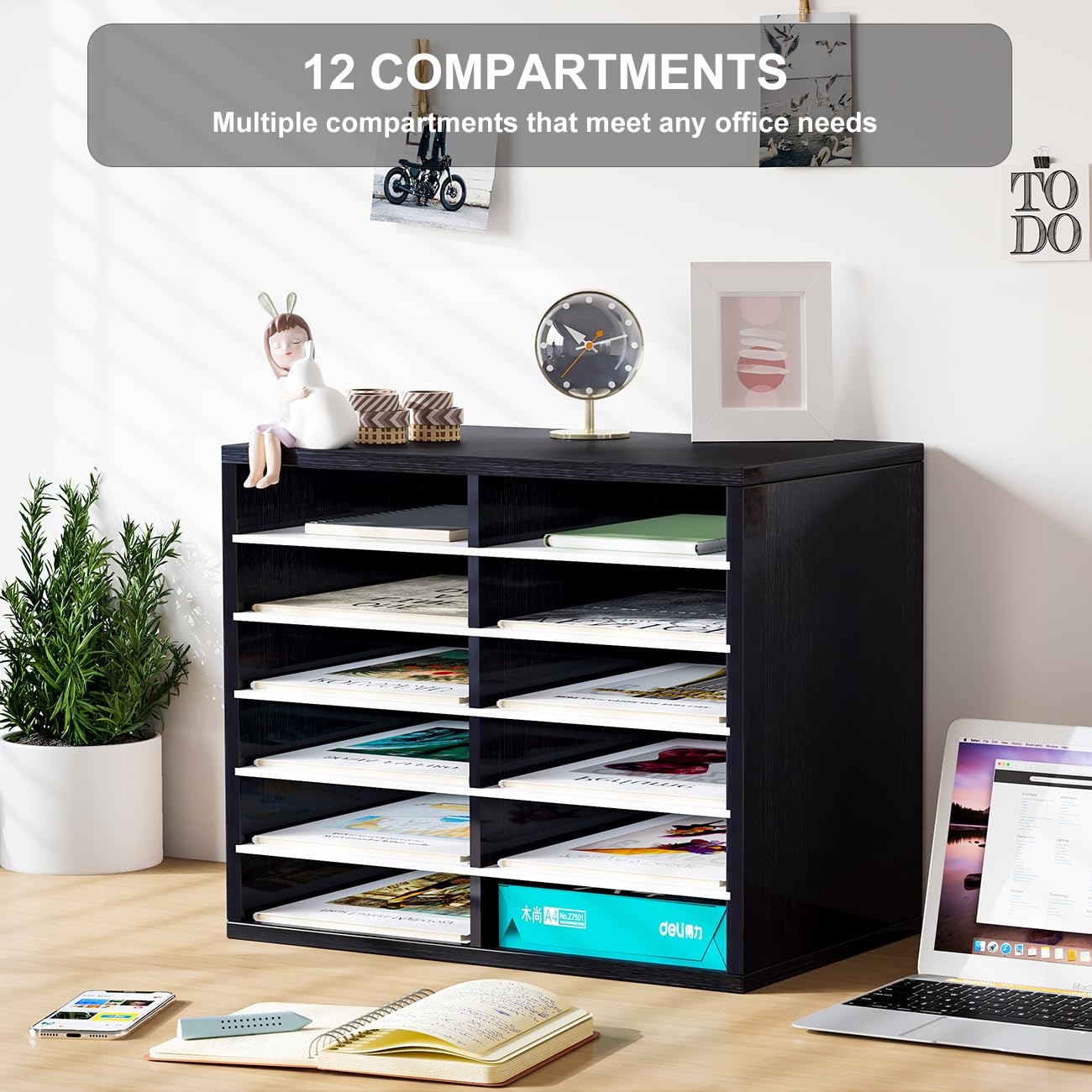 Snapklik.com : Countertop Mail Sorter Organizer, Wooden Literature ...