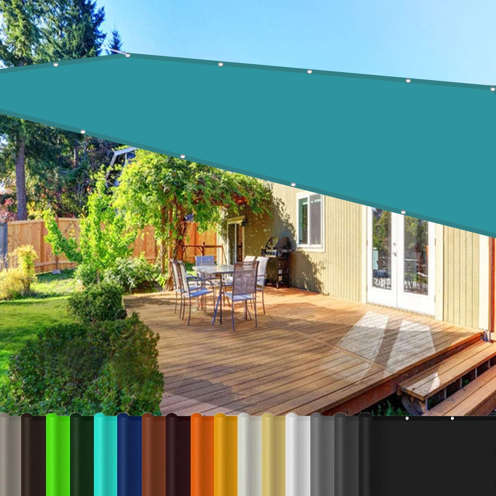 Voile d'ombrage rectangulaire pour bloquer les UV et la pluie sur le balcon