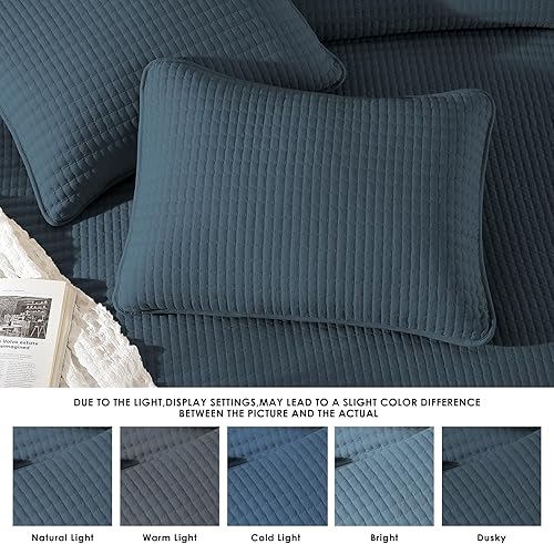 Miniatura 62 de WRENSONGE - Juego de edredón blanco tamaño queen de 3 piezas, colcha ligera para todas las estaciones del verano, juego de ropa de cama suave con 2