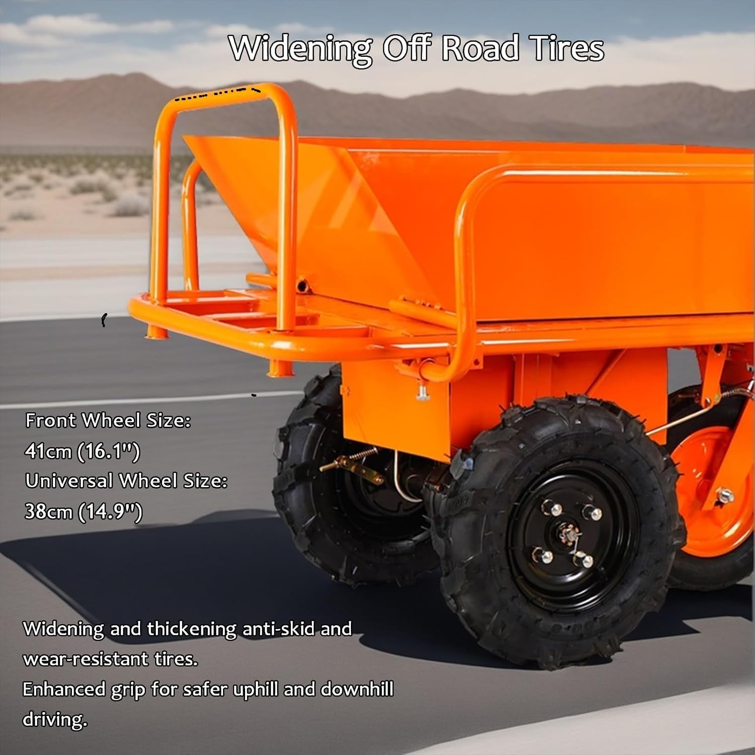 Electric Wheelbarrow,Wheel Barrow Heavy Duty,Powered Wheelbarrow,48v 20ah, 1500w Motor with a Maximum Capacity of 881 Pounds Suitable for Working in Various Environments