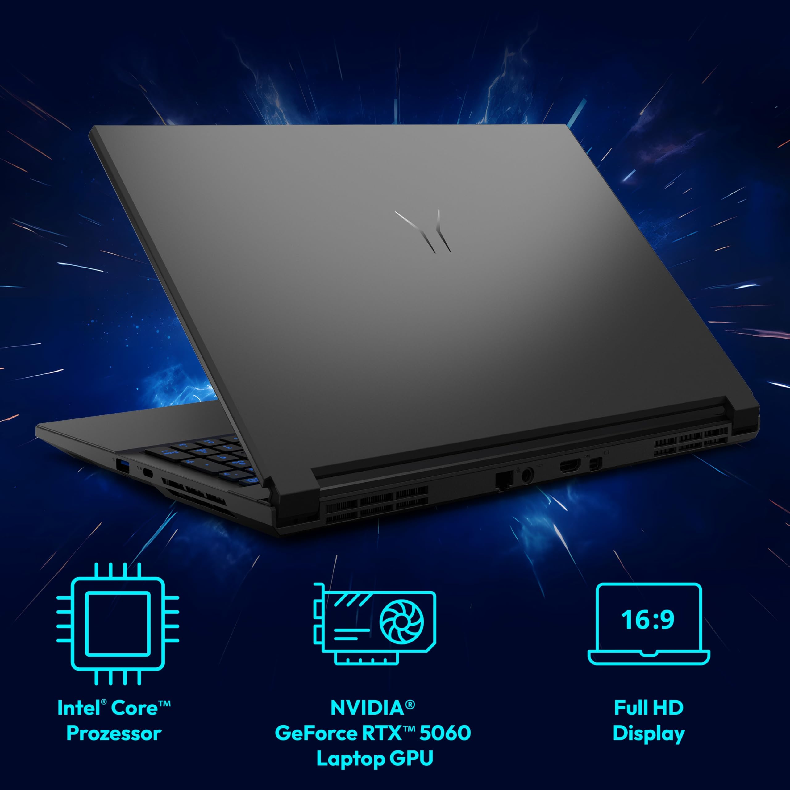ERAZER Defender 17 P1 43,9 cm (17,3 Zoll 144Hz) Full HD Gaming Laptop (Core i7 13620H, GeForce RTX 5060 8GB GDDR7 VRAM, 16GB DDR5 RAM, 1TB PCIe SSD, ohne OS)