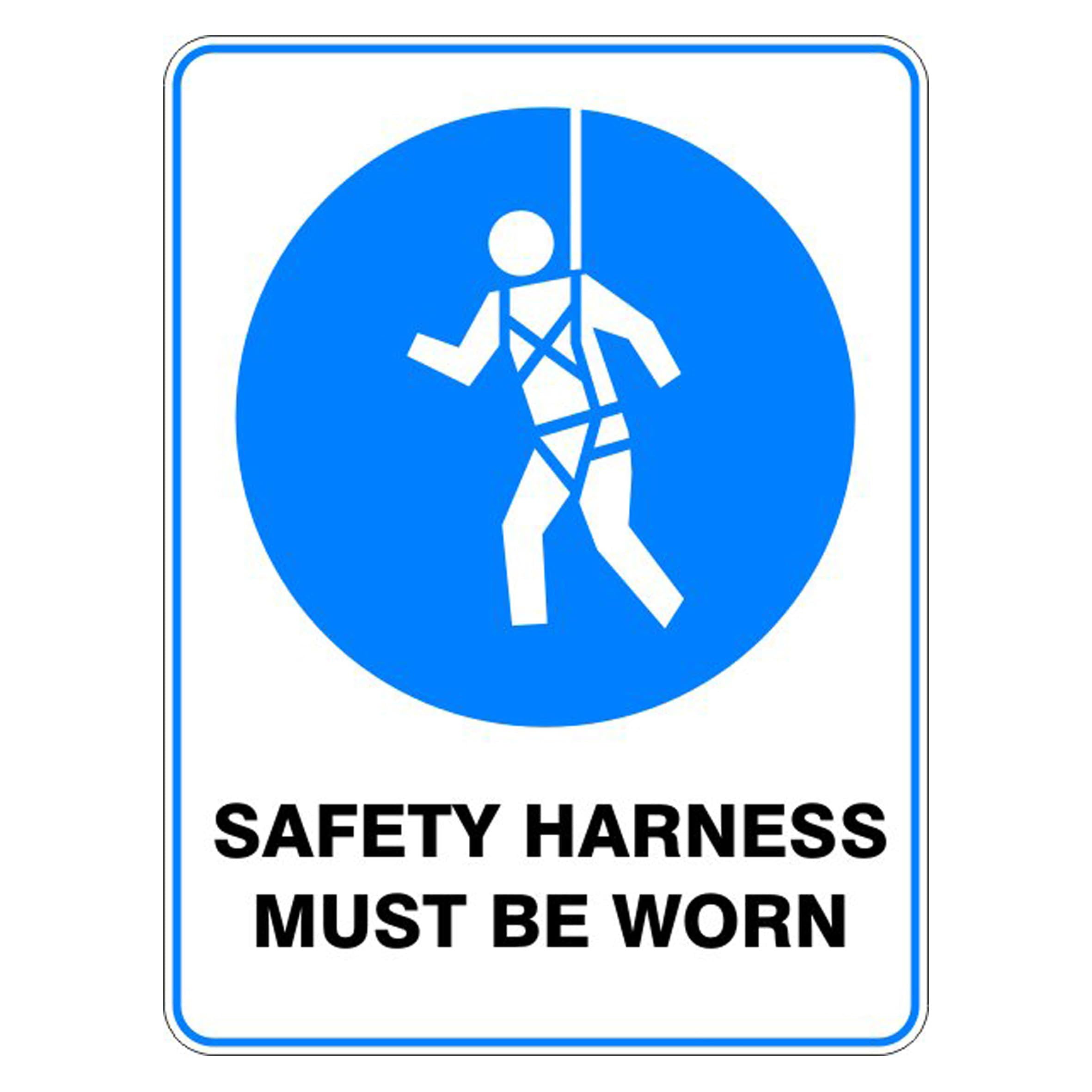 Safety Harness Must Be Worn Mandatory Signs Metal Tin Sign 8 x 12 inch for Industrial & Commercial